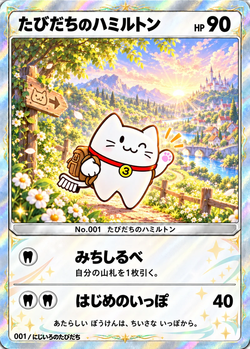No.001 たびだちのハミルトンのカード