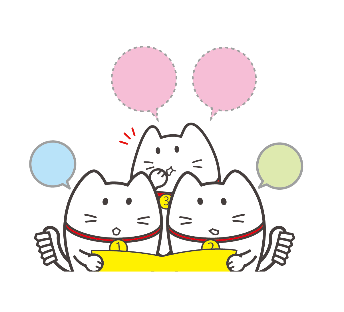 1番・2番・3番のハミルトンが、いっしょに絵本を読んでいます